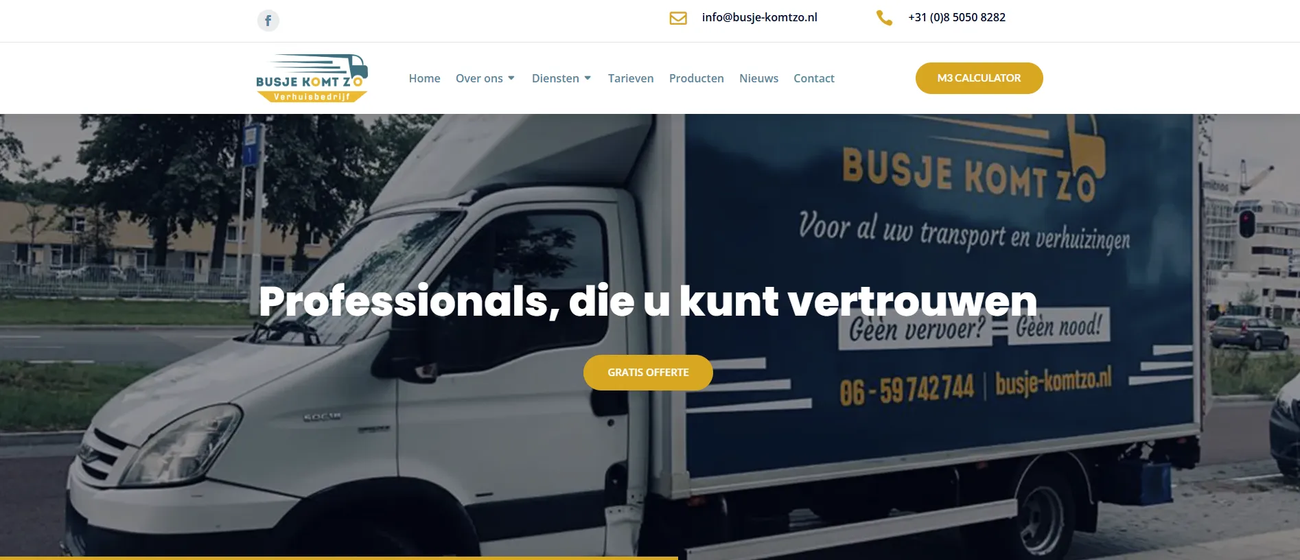 De vernieuwde website van Busje Komt Zo